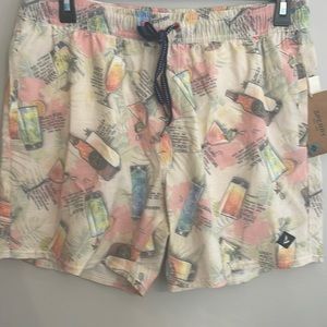NWT Speary, swim trunks, L cocktail print men’s
